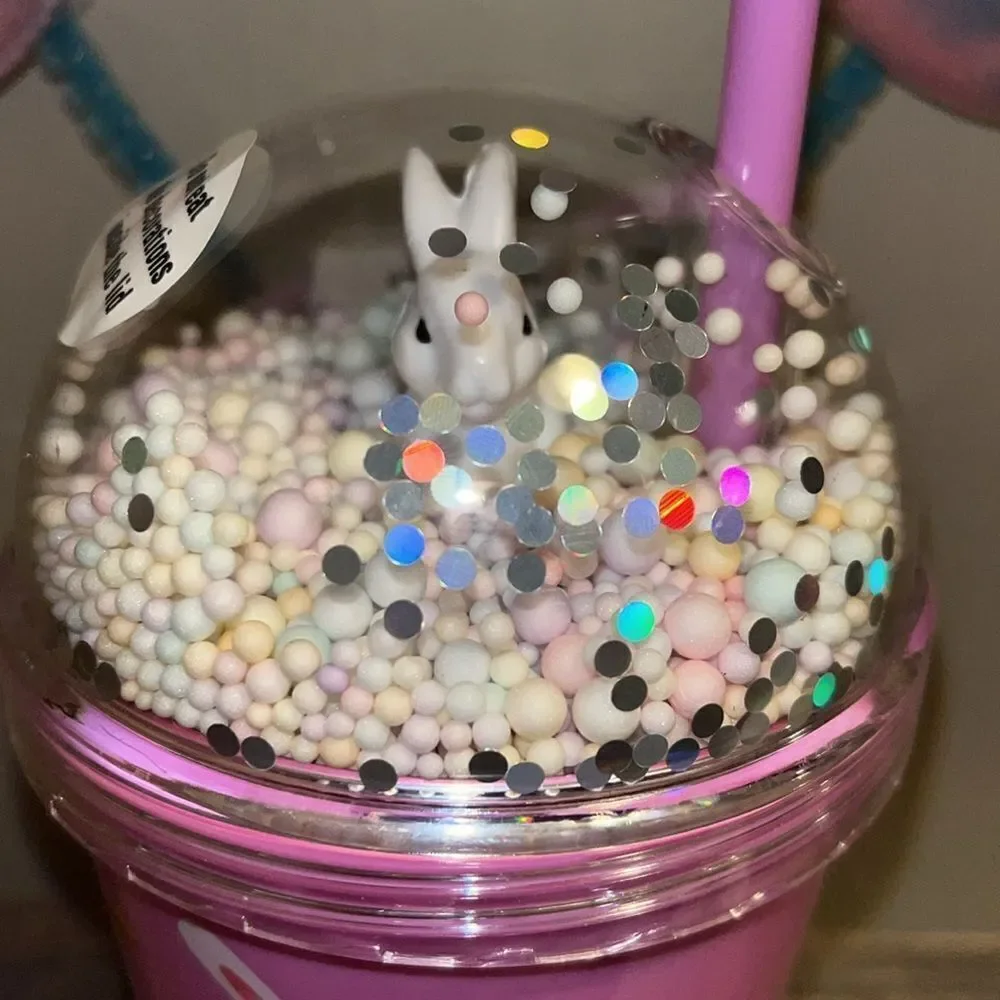 Easter Bunny Tumbler Cup with Straw Also Bunny Headband These are NWT
